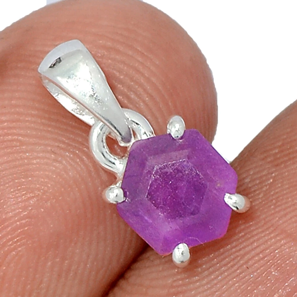 Rare Natural Ruby Stalactite 925 Sterling Silver Pendant Jewelry CP55312 - Image 1 of 1