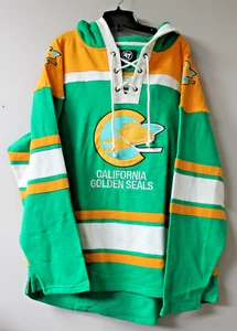 New NHL California Golden Seals old time style mid weight cotton hoodie men's XL - Picture 1 of 4