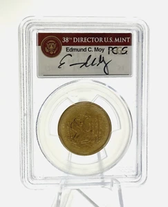 2009 PCGS MS65 Sacagawea Crops $1 Coin Missing Edge Lettering w/ Signature - Picture 1 of 2