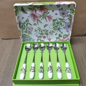 Portmeirion Botanic Garden Tea Spoons Set of 6 Teaspoon 100% Authentic - Picture 1 of 2