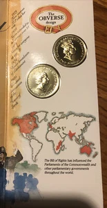1989 Royal Mint United Kingdom 2-Pound SET OF 2 CoinsTercentenary Bill of Rights - Picture 1 of 6