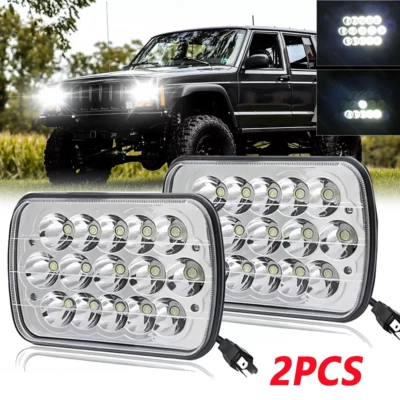 Par de faros LED 5x7 7x6 pulgadas para Jeep Wrangler YJ 1987-1995 GMC Savana 3500 Foto 1 de 4