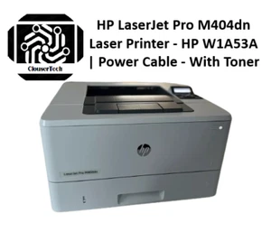 HP LaserJet Pro M404dn Laser Printer - HP W1A53A | Power Cable - With Toner - Picture 1 of 1
