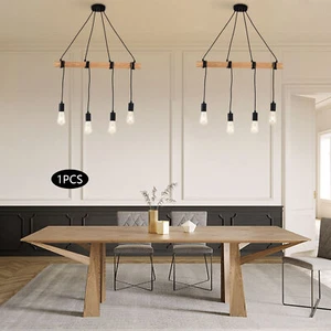 Kitchen Light Fixtures, Rustic Dining Room Light Fixture with 4 E26 Bulb Sockets - Picture 1 of 19