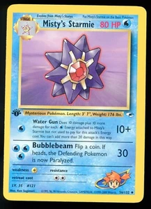 Misty's Starmie Gym Heroes 56/132 1st Edition Uncommon Pokemon Card WOTC S1 - Picture 1 of 2