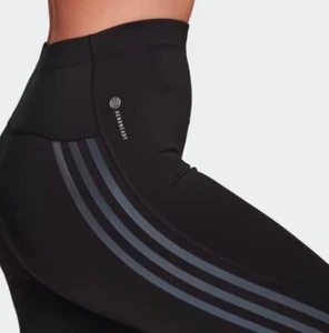 Adidas Run Icons 3-Stripes Women's 7/8 Running Leggings Size SMALL (UK 10) *NEW* - Picture 1 of 7