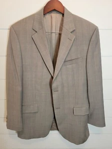 Michael Kors Mens Blazer Jacket Gray Blue Plaid Wool Two Button Size 40L - Picture 1 of 4