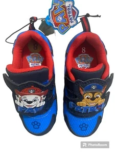 Paw Patrol Toddler Boys Light up Sneakers Size 7 Blue Slip on Lightweight Shoes - Picture 1 of 3