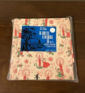 Mid Century Vintage Ben Mont Christmas Wrapping Paper 15 Sheets 18”x 28” - Picture 1 of 11