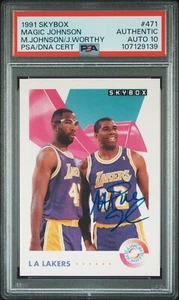 MAGIC JOHNSON Signed 1991 Skybox USA Basketball #471 PSA 10 Auto - Picture 1 of 2