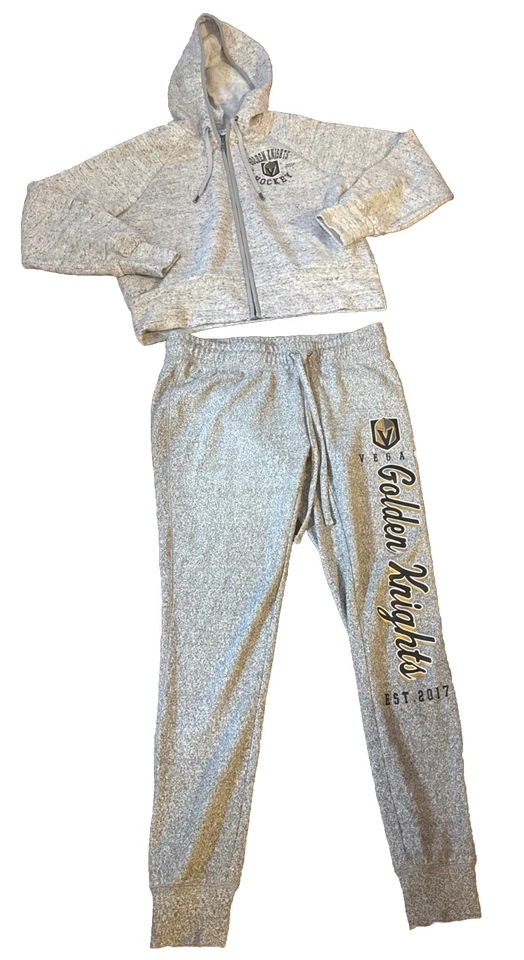 Lote de 2 calças de moletom Vegas Golden Knights com capuz jaqueta com zíper G/cinza roupa de dormir M - Imagem 1 de 4