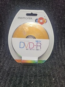 Confezione da 15 DVD-R Memorex Cool Colors 16x 4,7 GB/Go 120 min - Foto 1 di 2