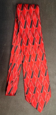 Stafford 58 x 4 pulgadas rojo/negro/blanco 100 % seda geométrico usado Foto 1 de 4