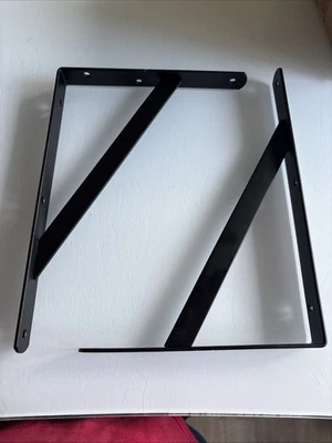Soportes de estante rústicos de metal negro - Capacidad 240 lb, paquete de 16 de 11" x 8" Foto 1 de 4