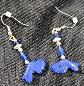 Vintage Navajo Sterling Silber Büffel Fetisch Geist Türkis Inlay Ohrringe - Bild 1 von 3