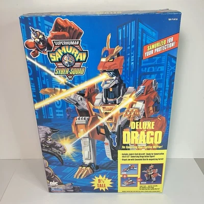NIB💎RARE💎 DELUXE Drago Superhuman Samurai Syber-Squad 1994 Playmates Figure - Image 1 of 4