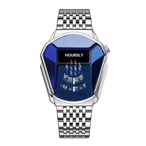 Luxury HOURSLY Trend Cool Wrist Watch Stainless Steel Technology Fashion Quart - Picture 1 of 16