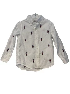Boys Janie And Jack White Nutcracker Button Down Holiday Shirt Size 3 - Picture 1 of 3