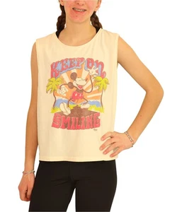 Junk Food Womens Keep On Smiling Tank Top, Off-White, Small - Picture 1 of 5