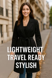 Women's Long Trench Coat - Stylish Lightweight Overcoat | Casual Chic Fit - Picture 1 of 10