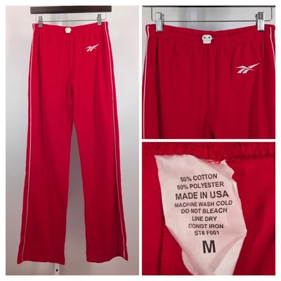 Pantalones deportivos Reebok Vintage años 80 90 rojos 5050 cintura elástica en perfecto estado Foto 1 de 4