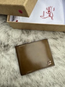 Cartera plegable de cuero Christian Louboutin | Marrón/Rojo | Cartera PVP £380 - Imagen 1 de 11