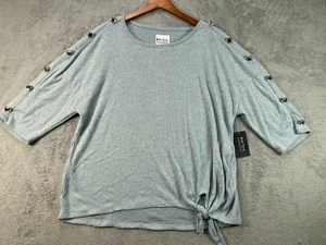 New York Laundry Damen Plus 2X Top blau Ripp Strass Shirt Drop Shoulder NEU - Bild 1 von 18