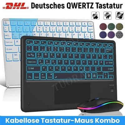 Für Lenovo Tab M11 M10 10.1-11" P11 P10 K10/C Touchpad Beleuchtete Tastatur Maus - Bild 1 von 4