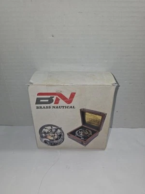 Gilbert & Sons Brass 5 Inch Sundial Compass With Wood Box Vintage - Image 1 of 4