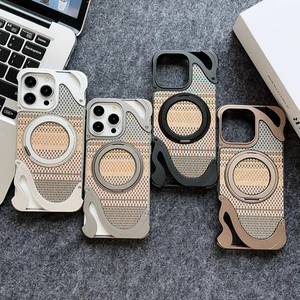 Magnetic Metal Frameless Stand Shockproof Case For iPhone 16 15 14 Pro Max - Picture 1 of 15