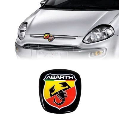 Adesivo Abarth 3D Ricambio Logo per Fiat Punto Evo, Anteriore - Immagine 1 di 3