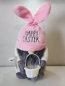 *NUEVO* RAE DUNN FELIZ PASCUA PELUCHE CONEJITO GNOMO 18" CON CESTA DE PASCUA - Imagen 1 de 6