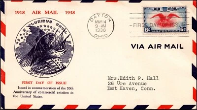 Scott C23 - 6 Cents Eagle Airmail WM Grandy FDC Typed Address FDC Planty C23-17 - Image 1 of 2