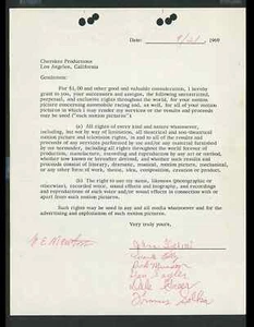 The Racing Scene Movie (1969) - Cherokee Productions Signed Contract by Wives - Picture 1 of 1