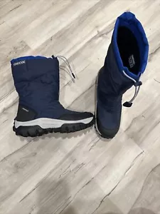 NIB Geox Kids waterproof snow boots black/blue size Youth 3.5 EU 35 - Picture 1 of 4