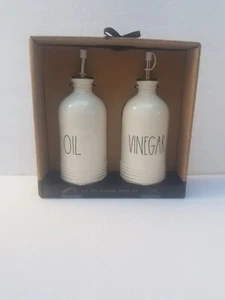 Rae Dunn "OIL" and "VINEGAR" Set Magenta Ceramic NEW - Picture 1 of 4