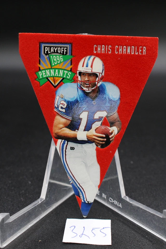 1996 Playoff Pennants Red Chris Chandler #100 Oilers - Image 1 of 2