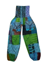 Boho Chic Gypsy Patchwork Harem Pant Loose Comfy Cotton Trouser Yoga Pants S/M