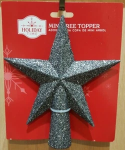 Holiday Time anthrazitgrau Glitzer Stern Mini Weihnachtsbaum Topper, 5,5" Höhe - Bild 1 von 1