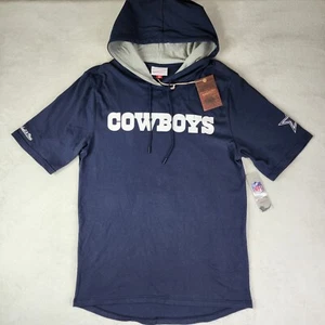 New Mitchell Ness Dallas Cowboys Pullover Hoodie T Shirt Womens Large Navy Blue - Picture 1 of 11