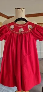 Super nice - ROSALINA - Girls Smocked HOLIDAY dress - red - Size 2T - Picture 1 of 4