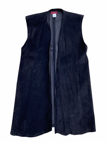 Giacca Gilet Lunga Kenzo Paris Uomo Vintage Maiale Velluto Maiale Pelle Scamosciato M