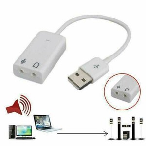 USB 2.0 Laptop Converter Stereo Sound Card Audio External Adapter Virtual