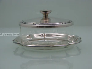 Wunderschön - -- WMF 3300 Geleedose - versilbert mit Kristallglas -- - - Bild 1 von 6