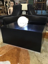Tavolo basso da salotto vintage design anni 70 portabottiglie e lampada
