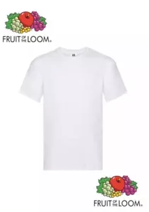 Fruit Of The Loom Men’s Plain White Cotton T-shirt,Men’s Size Large,free Post - Picture 1 of 3