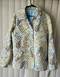 New Kate Hill Multicolor Floral Quilted Jacket XL Made in Korea - Picture 1 of 10