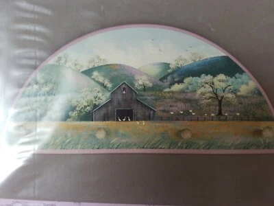 KATHY LANGDON 1991 LAVENDER FARM BARN LANDSCAPE PAINTING PATTERN  - Image 1 of 4