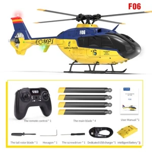 YXZNRC F06 RC Hubschrauber 2.4G 6CH 6 Achsen Gyro Brushless 3D Flybarless 3 Akku - Bild 1 von 18