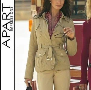 NEU DESIGNER JACKE AFRIKA SAFARI EDELSTYLE GR 34 36 APART sand beige 80€ *507628 - Picture 1 of 2